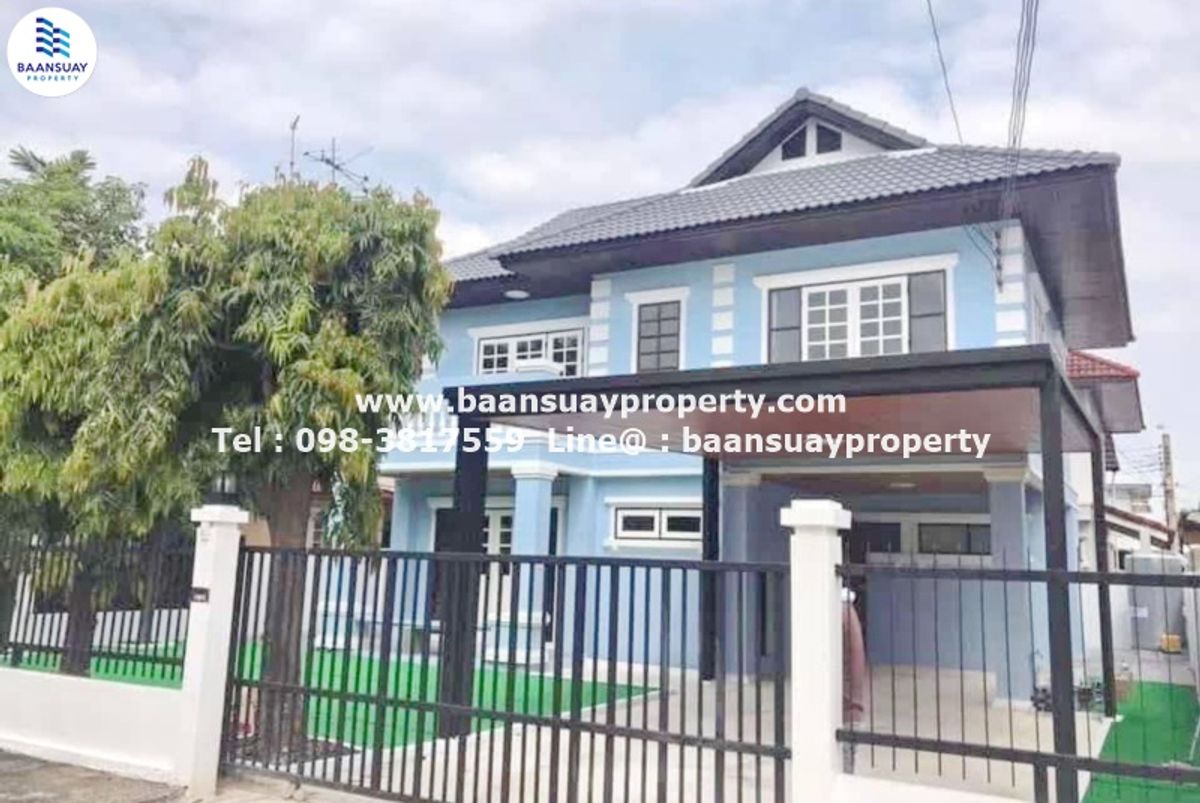For RentHouseRattanathibet, Sanambinna : 2 storey detached house for rent, Rattanathibet Road, near MRT, Sai Ma
