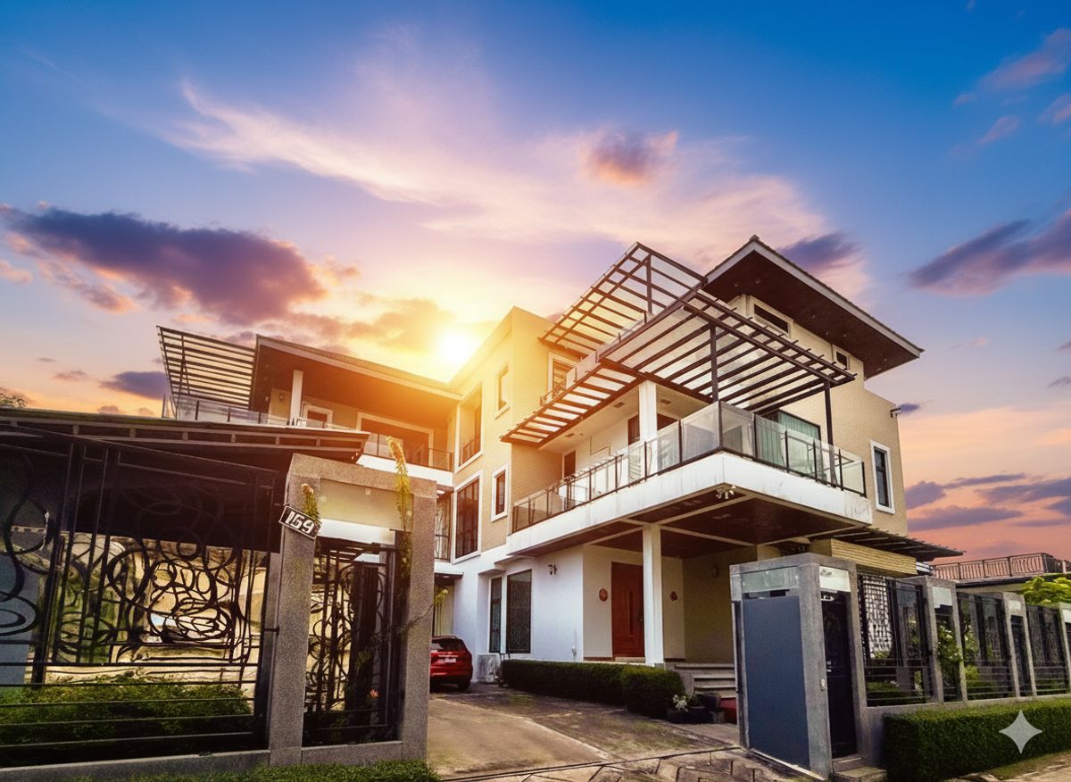 For SaleHouseOnnut, Udomsuk : 3-storey detached house for sale with 296 sq wa of land  Sukhumvit 101, Bangkok, near BTS Punnawithi
