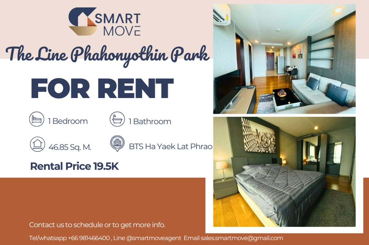 ให้เช่าคอนโดลาดพร้าว เซ็นทรัลลาดพร้าว : 🔥 สำหรับเช่า !! วิวเมือง, ชั้นสูง 30++, ห้องทิศใต้!!🔥 Code C20230500195......The Line Phahonyothin Park, 1 ห้องนอน, 1 ห้องน้ำ, แต่งครบ, พร้อมเข้าอยู่ 📣📣