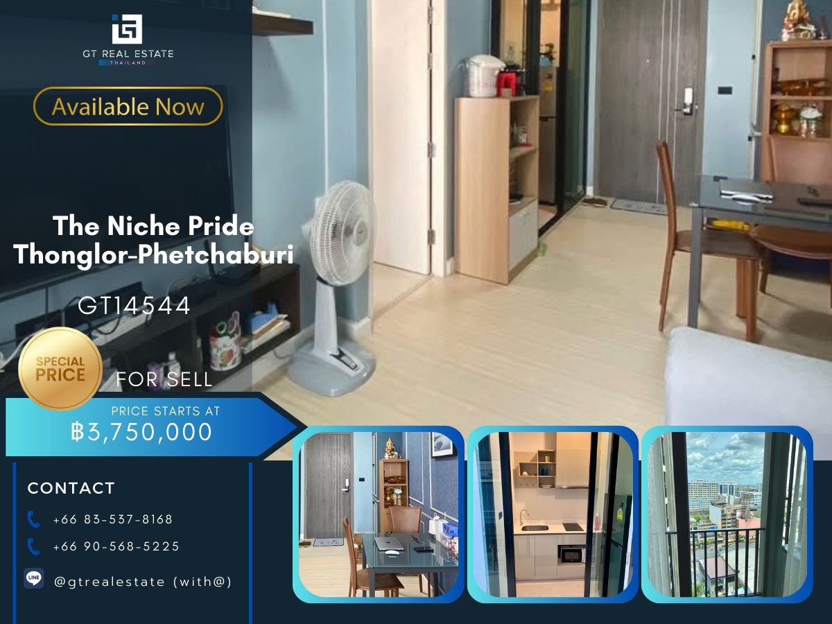 For SaleCondoRama9, Petchburi, RCA : The Niche Pride Thonglor-Phetchaburi condo is convenient to travel near the MAT BTS.