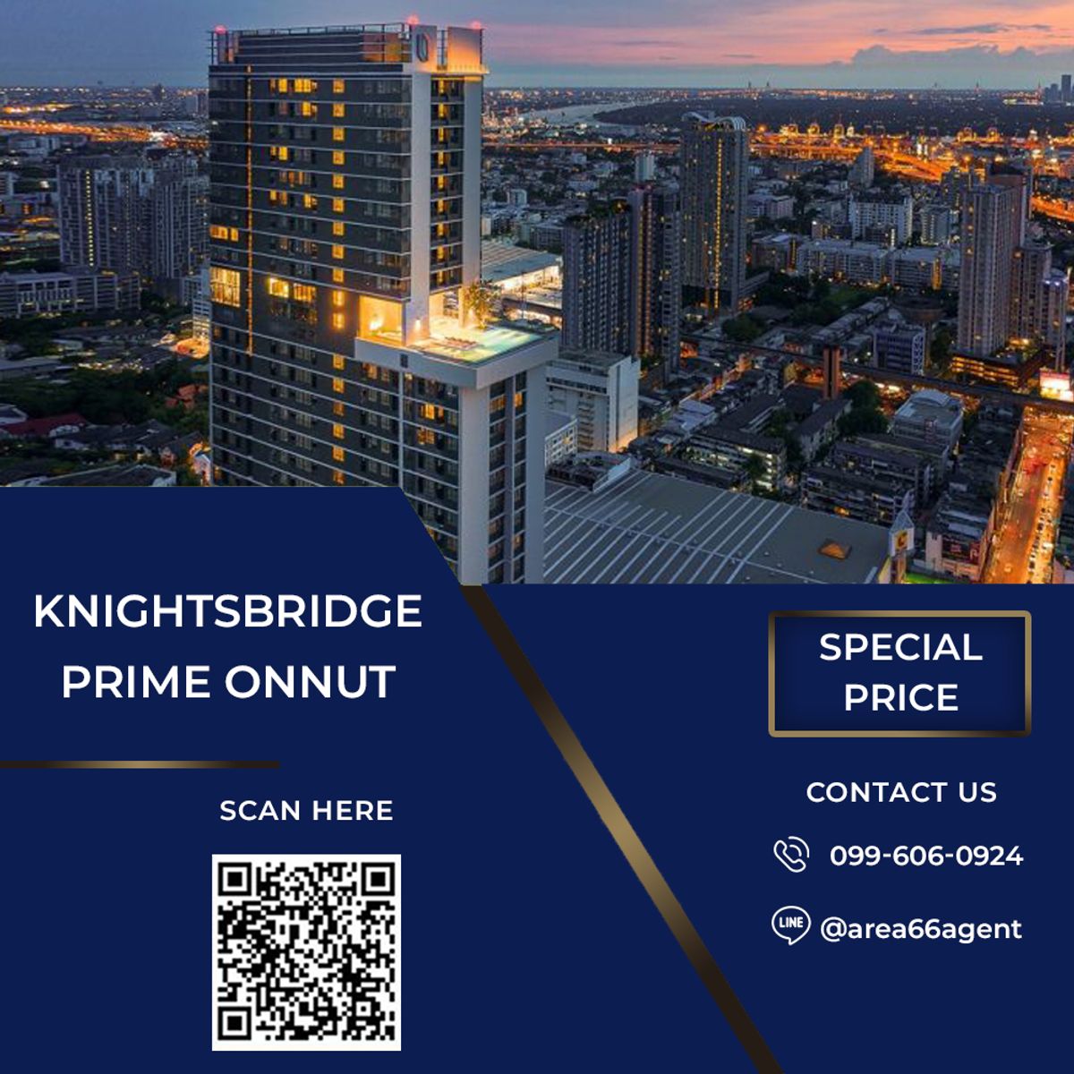 For SaleCondoOnnut, Udomsuk : 🔥 For sale !! Knightsbridge Prime Onnut Condo