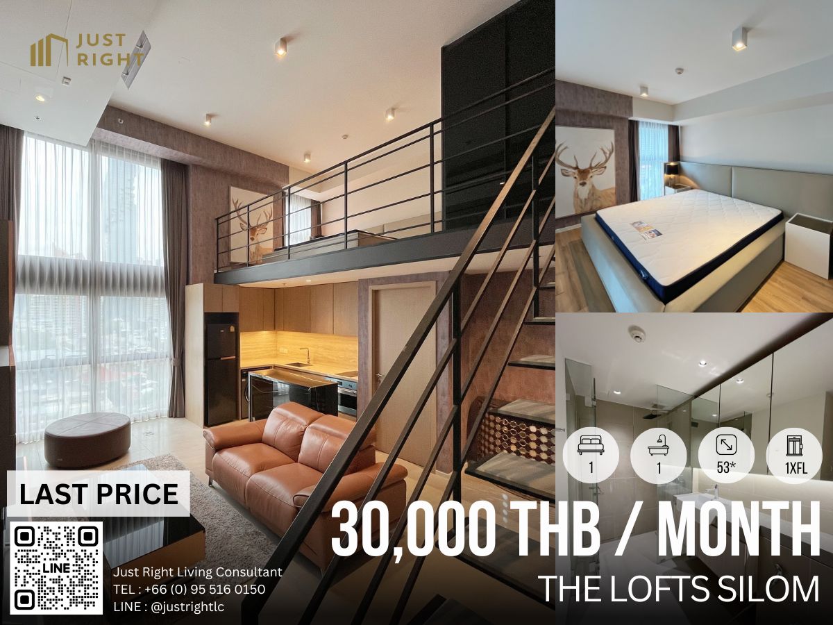 For RentCondoSilom, Saladaeng, Bangrak : Rent The Lofts Silom 1 bedroom, 1 bathroom, size 45* sq.m., 1x, Loft style, full of complete electrical appliances,Special discount from 39,000 only 30,000 baht/month, 1 year contract 