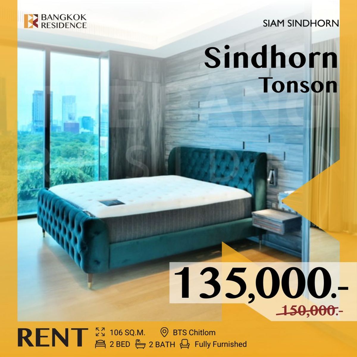 For RentCondoWitthayu, Chidlom, Langsuan, Ploenchit : 𝐄𝐱𝐩𝐞𝐫𝐢𝐞𝐧𝐜𝐞 𝐫𝐞𝐟𝐢𝐧𝐞𝐝 𝐥𝐢𝐯𝐢𝐧𝐠 at Sindhorn Tonson ✨ Elegance & Modern unit, Near BTS Chidlom