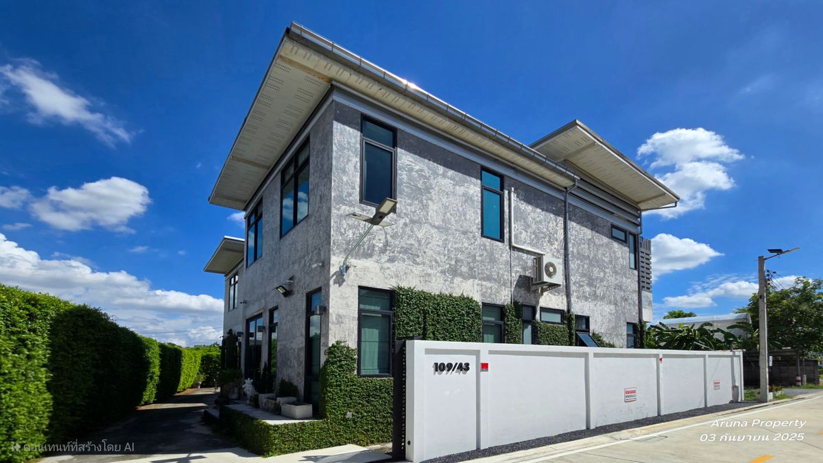 For SaleHouseNonthaburi, Bang Yai, Bangbuathong : 2 -story house for sale in Loft style, beautiful, elegant, peaceful on the land 123 square wah, Bang Bua Thong, Nonthaburi - 0066HS