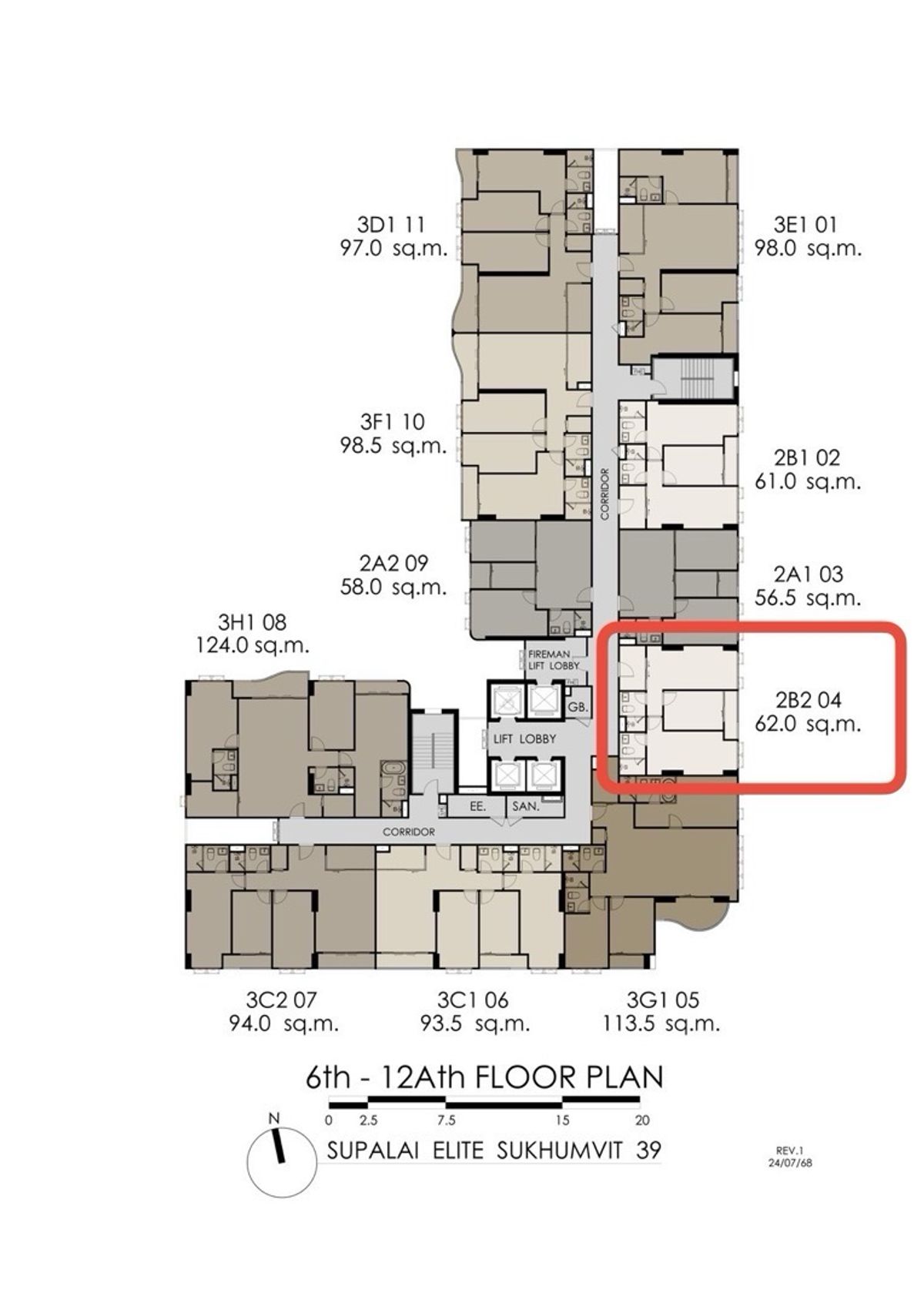 Sale DownCondoSukhumvit, Asoke, Thonglor : Selling down Supalai Elite Sukhumvit 39 2BED2BATH, good price