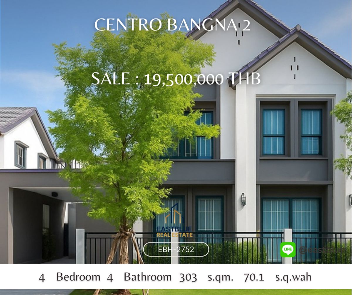 For SaleHouseBangna, Bearing, Lasalle : Sell/rent - luxury detached house, Centro Bangna 2, near Mega Bangna, only 2 minutes.