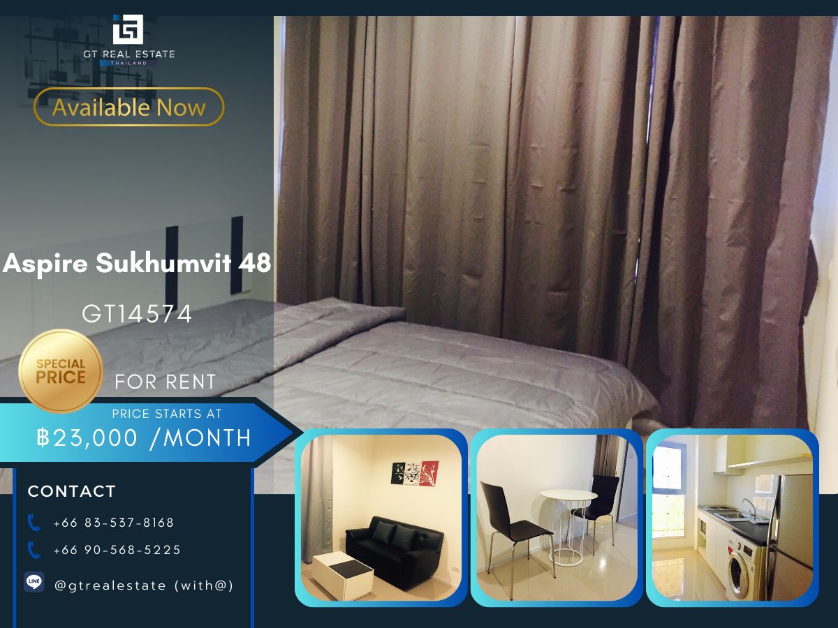 ให้เช่าคอนโดอ่อนนุช อุดมสุข : คอนโด Aspire Sukhumvit 48 เดินทางสะดวก ใกล้รถไฟฟ้าบีทีเอส ห้องสวย เฟอร์นิเจอร์ครบ พร้อมอยู่
