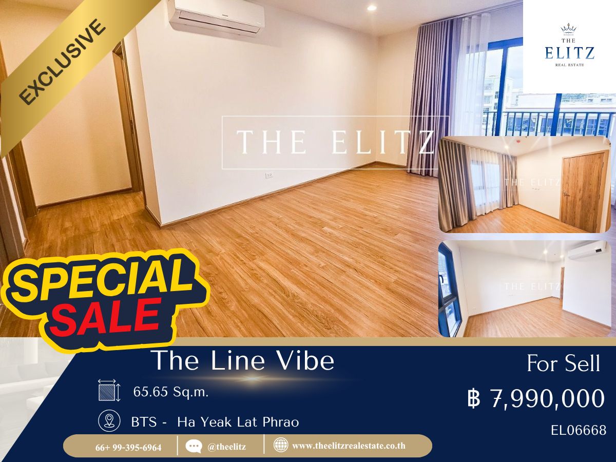 For SaleCondoLadprao, Central Ladprao : ✨ New Condo, Hot Line, The Line VIBE, real selling rooms, good price 💯