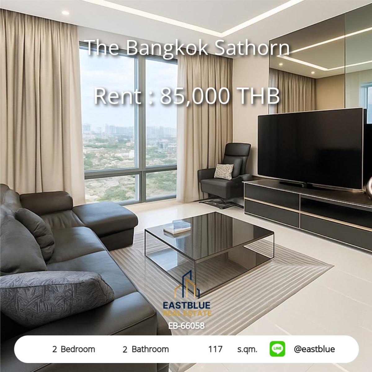 For RentCondoSathorn, Narathiwat : เช่าคอนโดหรู The Bangkok Sathorn 
2 ห้องนอน ใกล้ BTS สุรศักดิ์ 85,000 บ./ด.