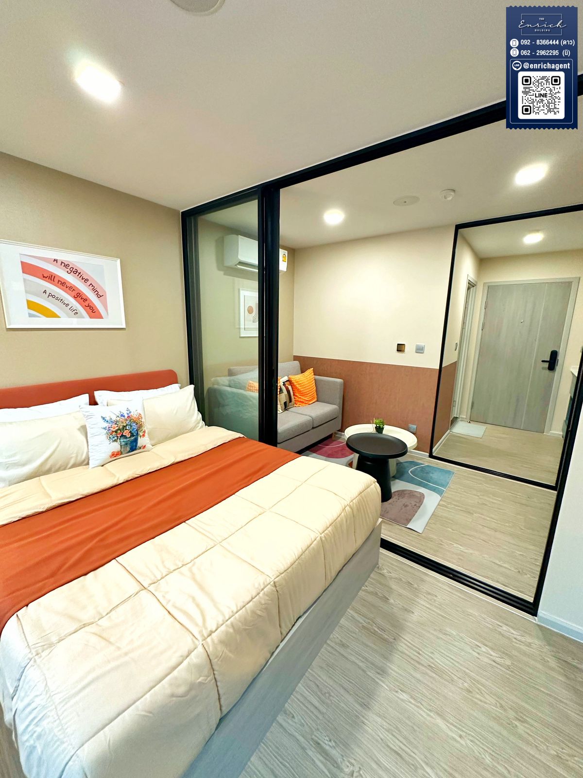 For RentCondoKasetsart, Ratchayothin : 💙 Rent Kave Seed Kaset, beautiful room, good price, bts, Kasetsart University 💙 Tel. 092-8366444 stars // line id: @enrichagent