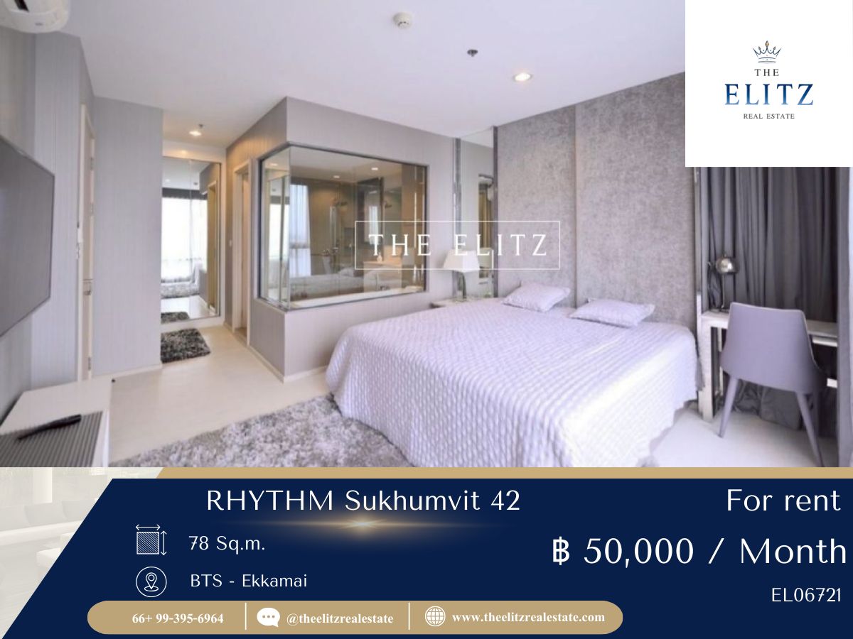 For RentCondoSukhumvit, Asoke, Thonglor : ✨ has come out !! Rhythm sukhumvit 42 Prime location, beautiful room, premium decoration 💯