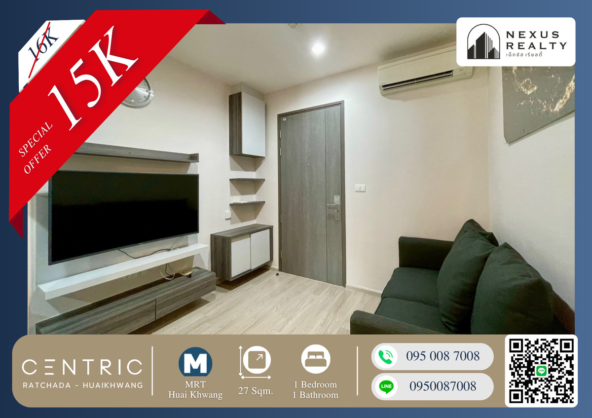 For RentCondoRatchadapisek, Huaikwang, Suttisan : 🔥🔥Ready to move in!! Big Discount!! Newly Renovated, Super Fresh Room!! Hurry before it’s gone!! Beautiful unit with full appliances!! Prime Location next to MRT Huai Khwang, The Street Ratchada & Esplanade Ratchada — Centric Ratchada Huai Khwang 🔥🔥