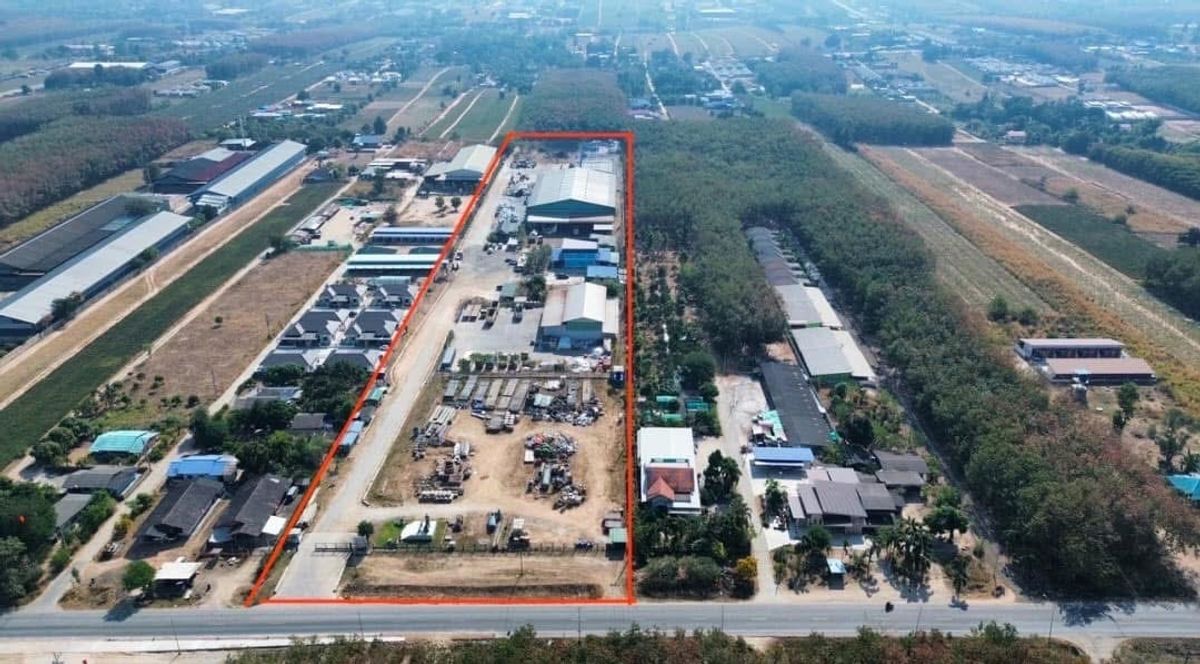 For SaleFactoryRayong : 🕋 Sell factory with land 24-1-10 rai, location, Pho Nikhom Subdistrict, Nikhom Phatthana District, Rayong Province 🟪 Purple pattern plan