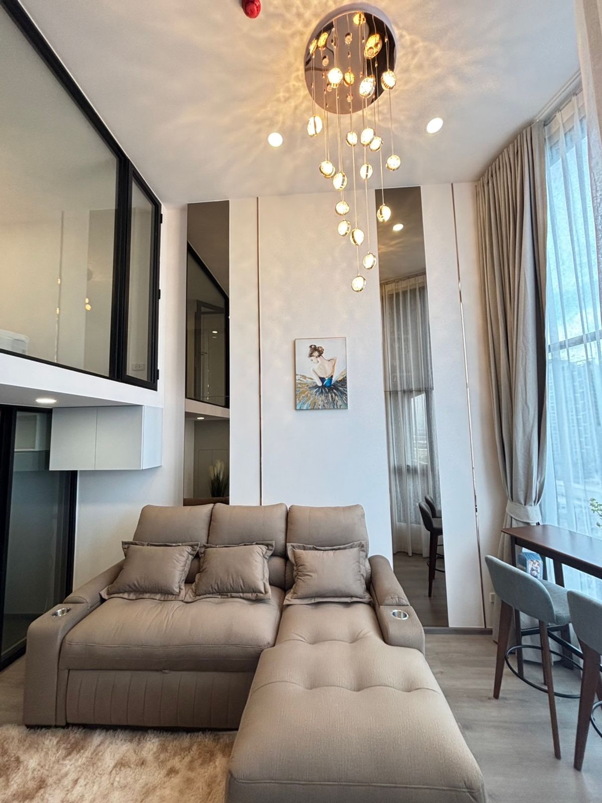 ให้เช่าคอนโดอ่อนนุช อุดมสุข : ✨Luxury Duplex ✨ KnightsBridge Space Rama 4 | เพดานสูง วิวโล่ง | Fully Furnished | พร้อมอยู่