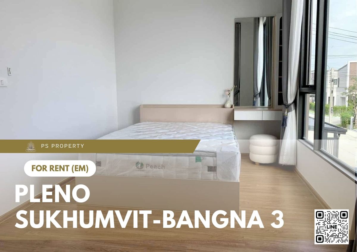 For RentTownhomeBangna, Bearing, Lasalle : Townhouse for rent ✨ Pleno Sukhumvit-Bangna 3 ✨ 3 bedrooms, 2 bathrooms, fully furnished and equipped with appliances.