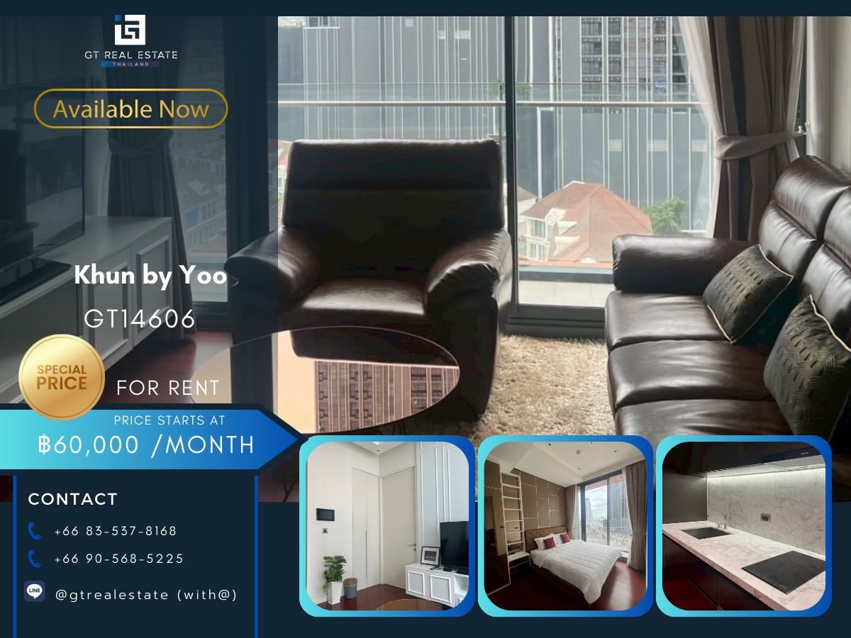 For RentCondoSukhumvit, Asoke, Thonglor : Luxury condo at Khun by Yoo. Convenient to travel near the BTS Skytrain. There is a beautiful shuttle room, complete furniture, ready !!