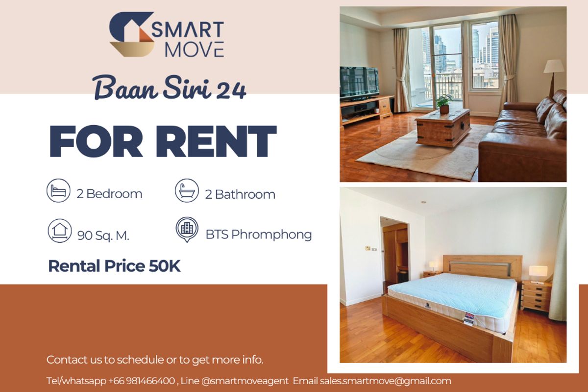 For RentCondoSukhumvit, Asoke, Thonglor : 🔥 For Rent !! high floor 10++, Good location!!🔥Code C20230103378..........Baan Siri 24, 2 bedroom, 2 bathroom, furnished, ready to move in 📣📣