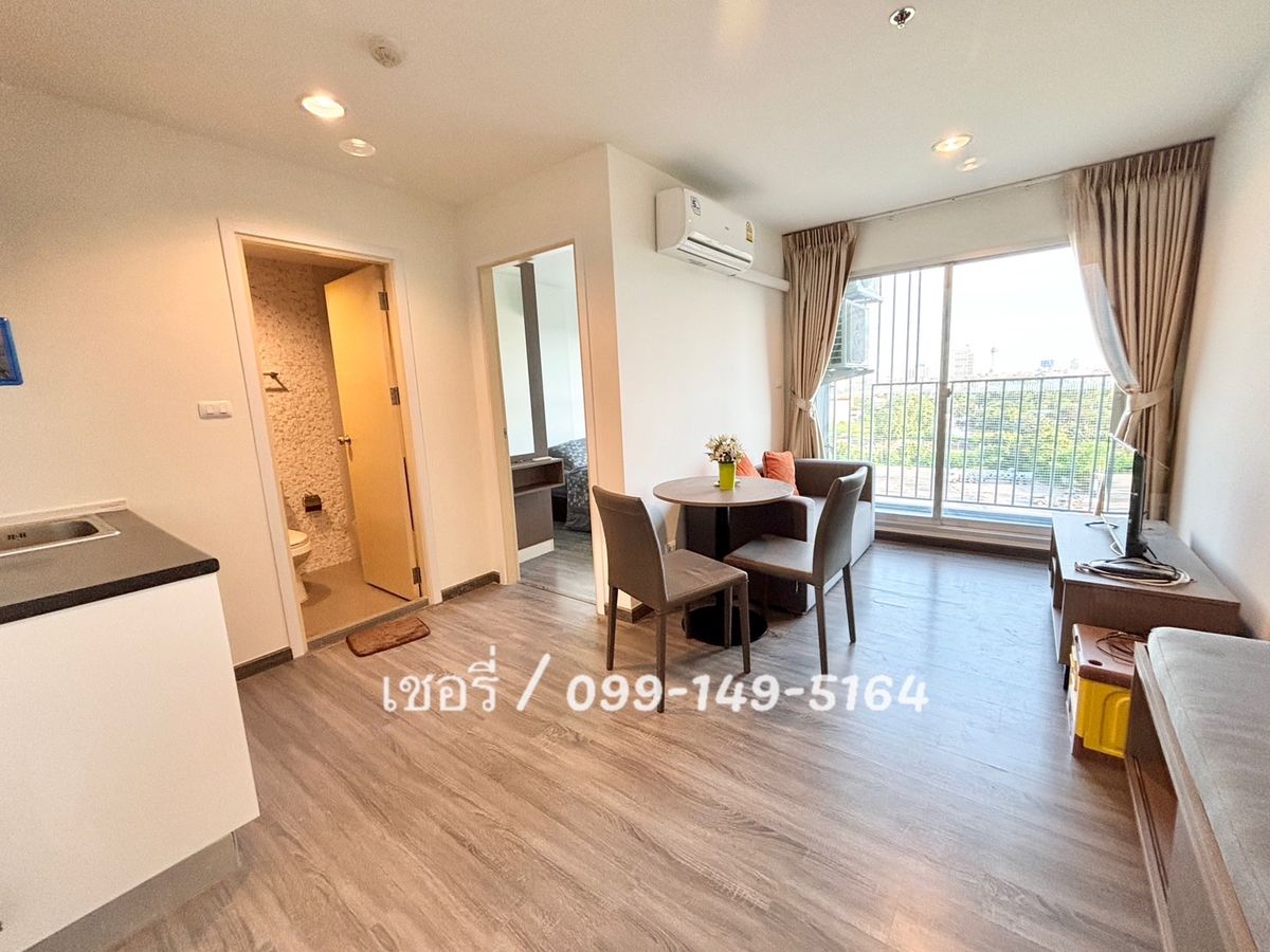 ให้เช่าคอนโดสมุทรปราการ สำโรง : เช่าคอนโด The Trust Condo @ BTS Erawan ติดรถไฟฟ้า ห้องสวย ลมดีมาก พร้อมเฟอร์นิเจอร์ ติดตาข่ายกันนกที่ระเบียง ส่วนกลางจัดเต็ม / โทร 099-149-5164