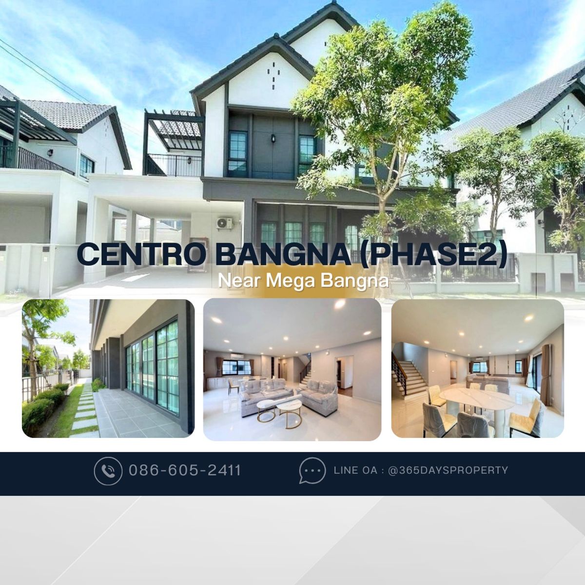 For RentHouseBangna, Bearing, Lasalle : 💥ForRent💥4Bed • Centro Bangna (Phase2) 🏡 Near Mega Bangna 🔥Hot Price 🔥 Ready to move in ‼️  Fully Furnished ✨