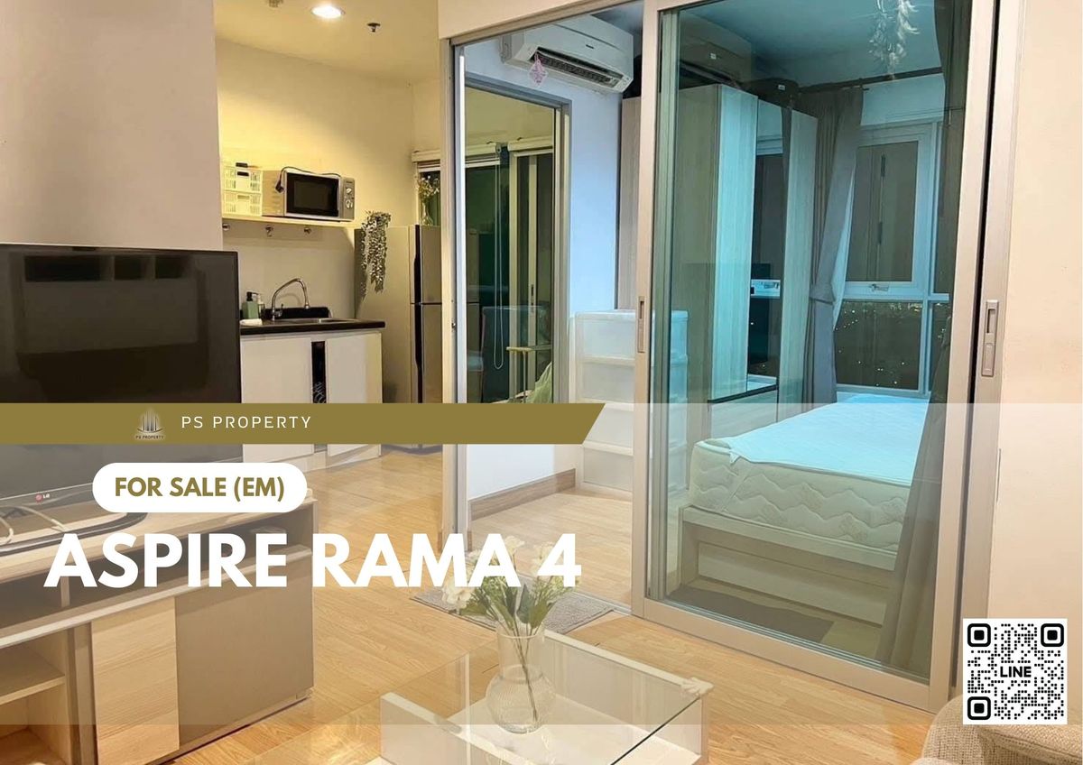 For SaleCondoKhlongtoei, Kluaynamthai : Urgent sale 📍 Aspire Rama 4 📍 Fully furnished and equipped, near BTS Ekkamai