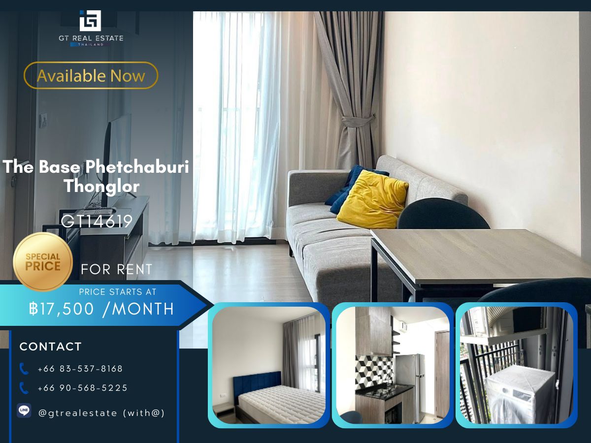For RentCondoRama9, Petchburi, RCA : The Base Phetchaburi - Thonglor Condo is convenient to travel near the MAT BTS.