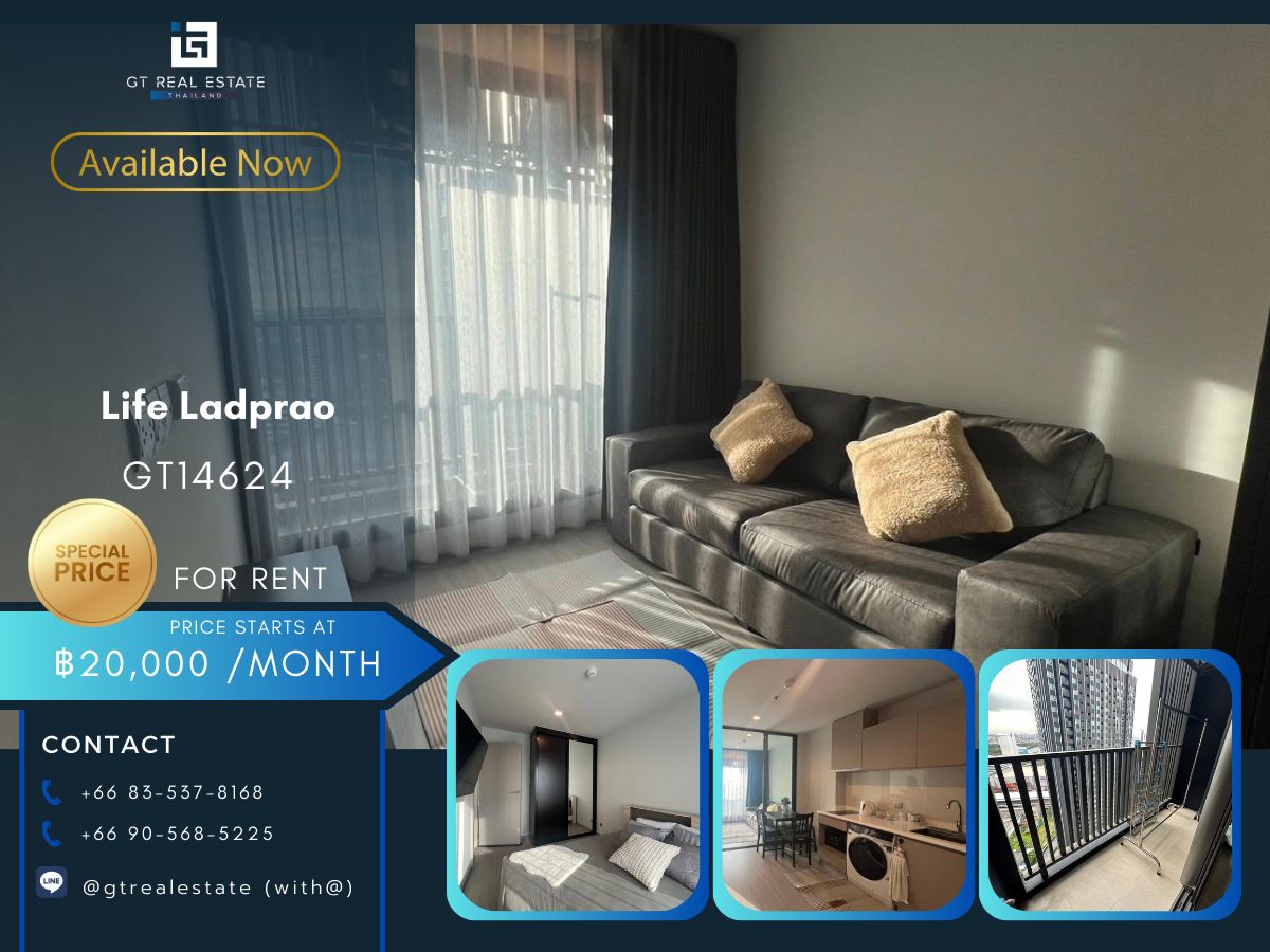 For RentCondoLadprao, Central Ladprao : LIFE LADPRAO Condo is convenient to travel near the BTS Skytrain. There is a beautiful room shuttle, complete furniture, ready !!