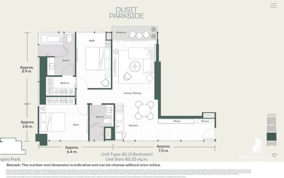 ขายคอนโดสีลม ศาลาแดง บางรัก : 🔥 Rare High-Floor Luxury Unit at Dusit Residences & Dusit Parkside 🔥 2 Bedrooms 85.25 sq.m. (only 339,000 per sq.m) Tel.0984628898
