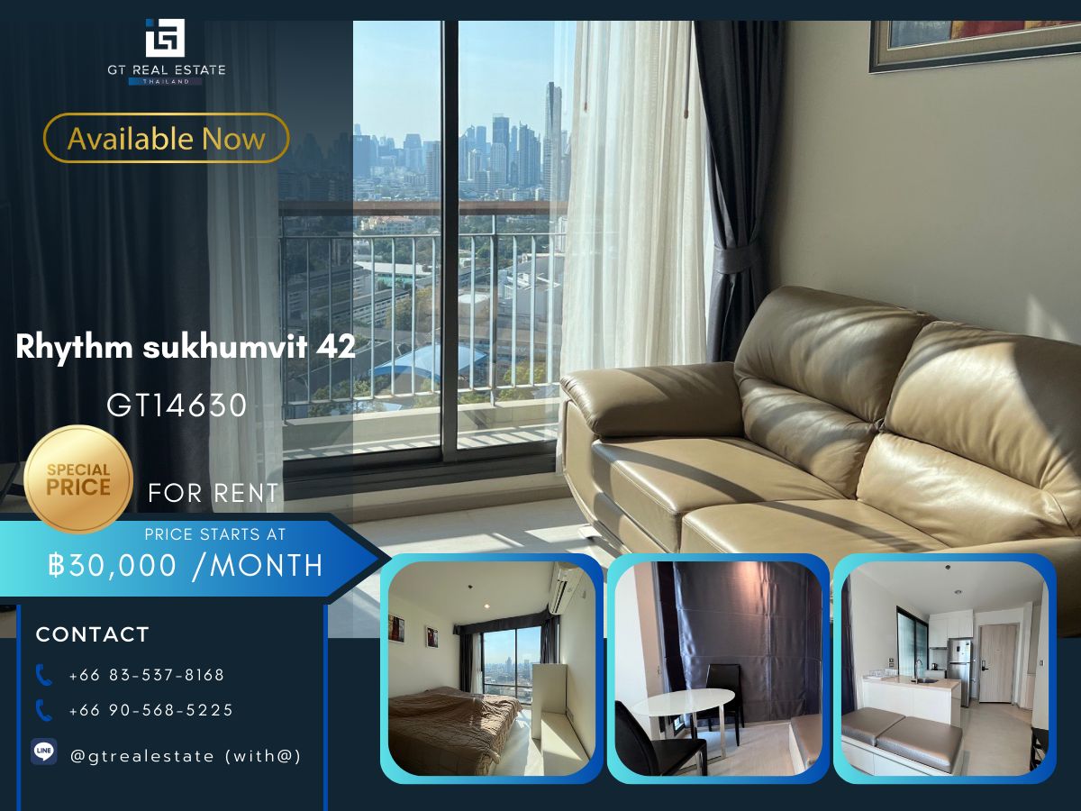 ให้เช่าคอนโดสุขุมวิท อโศก ทองหล่อ : คอนโด Rhythm sukhumvit 42 เดินทางสะดวก ใกล้รถไฟฟ้าบีทีเอส มีรถรับส่ง ห้องสวย เฟอร์นิเจอร์ครบ พร้อมอยู่!!