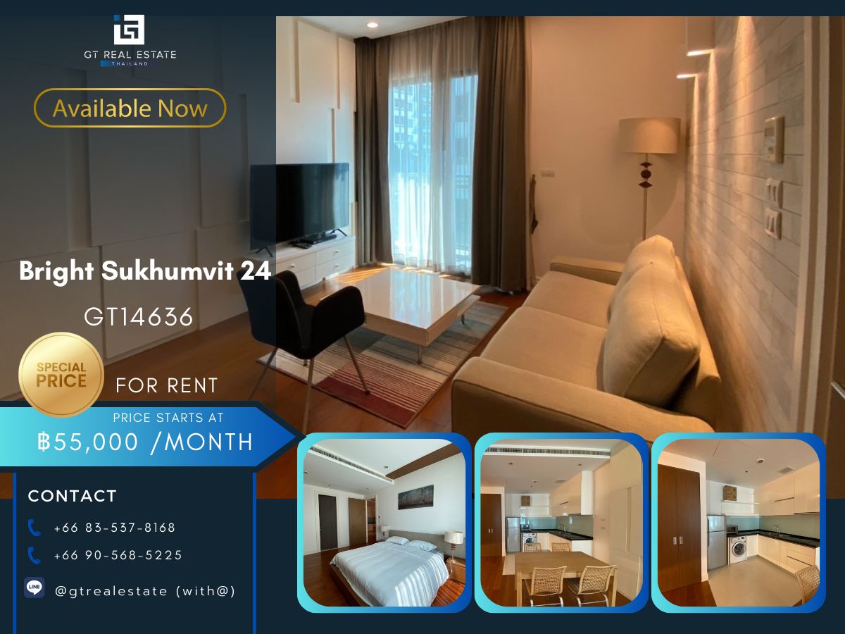 CondoSukhumvit, Asoke, Thonglor : Bright Sukhumvit 24, convenient transportation, near BTS, have a beautiful room shuttle, complete furniture !!
