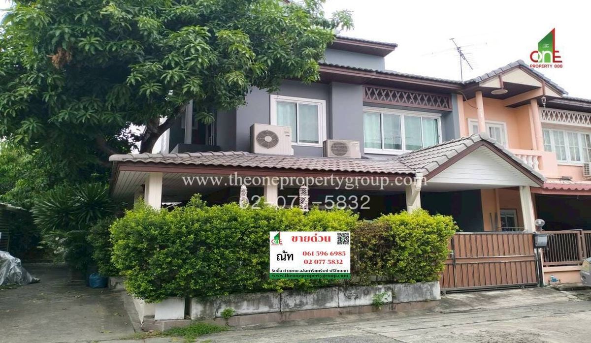 For SaleTownhomeMin Buri, Romklao : 2 -story townhouse (behind the corner), Wararak University, Soi Liab Khlong Song 27, Hathairat Road Khlong Sam Wa, Western, Min Buri, Bangkok