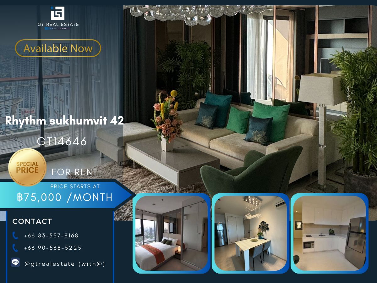 คอนโดสุขุมวิท อโศก ทองหล่อ : คอนโด Rhythm sukhumvit 42 เดินทางสะดวก ใกล้รถไฟฟ้าบีทีเอส มีรถรับส่ง ห้องสวย เฟอร์นิเจอร์ครบ พร้อมอยู่!!