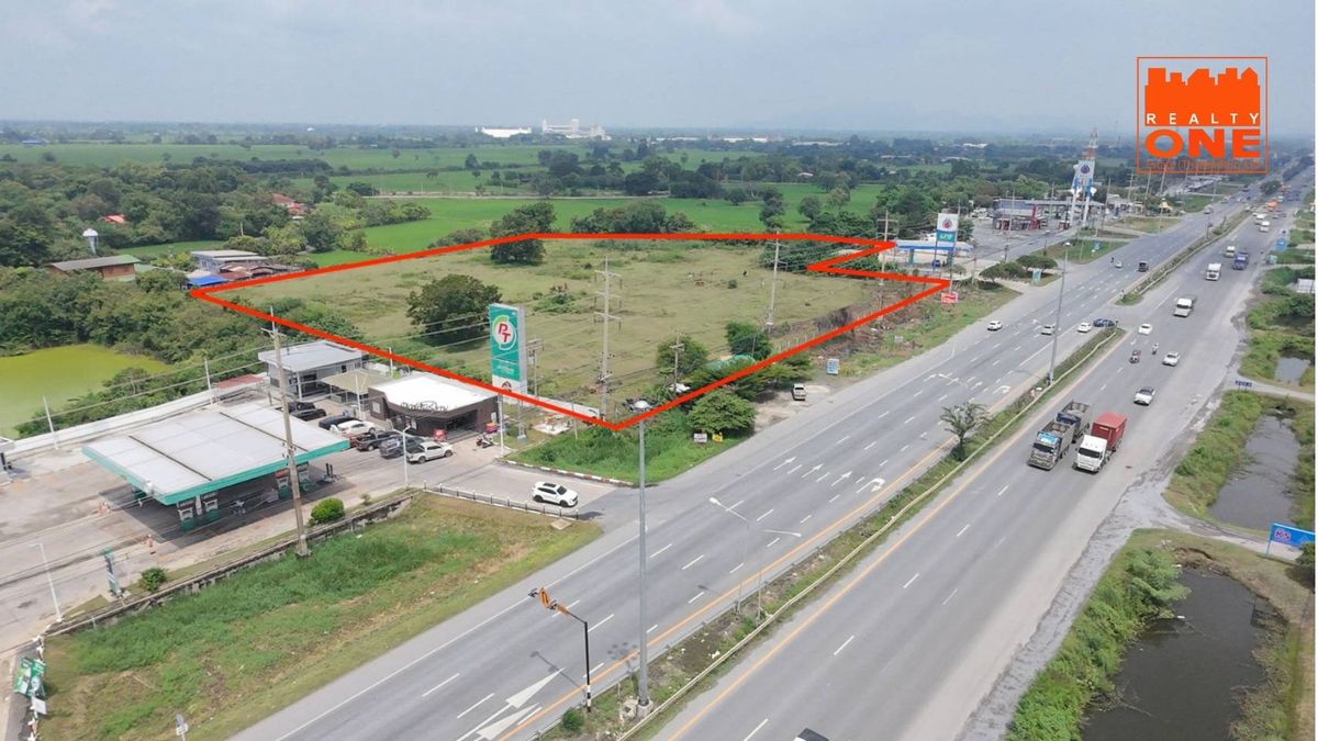 ขายที่ดินสระบุรี : ขายที่ดินถมดินแล้ว 13 ไร่ 35.5 ตารางวา ติดปั๊ม PTT สามชายดาวเรือง และปั้ม PT ติดถนนพหลโยธิน 1 เมืองสระบุรี