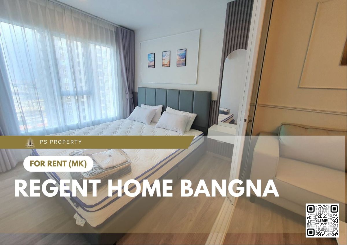 For RentCondoBangna, Bearing, Lasalle : For rent 📍 Regent home bangna 📍 Fully furnished and equipped, near BTS Bangna