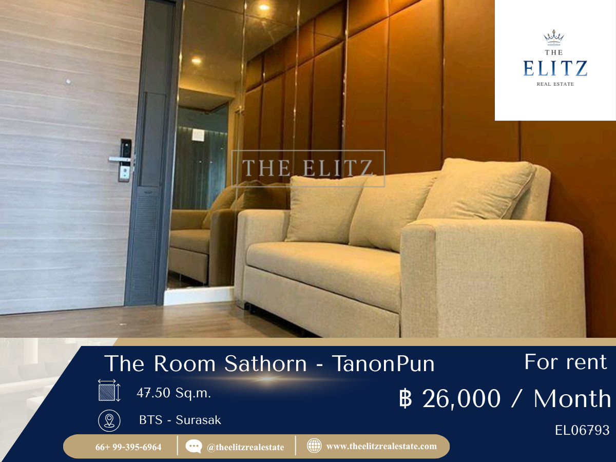 For RentCondoSathorn, Narathiwat : ✨ The Room Sathorn - Tanonpun | Condo, Golden Location, near BTS, convenient to travel to the city.