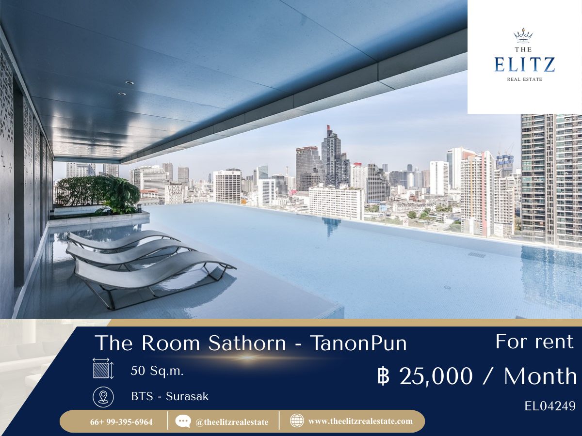 For RentCondoSathorn, Narathiwat : ✨ The Room Sathorn - Tanonpun | Condo, Golden Location, near BTS, convenient to travel to the city.