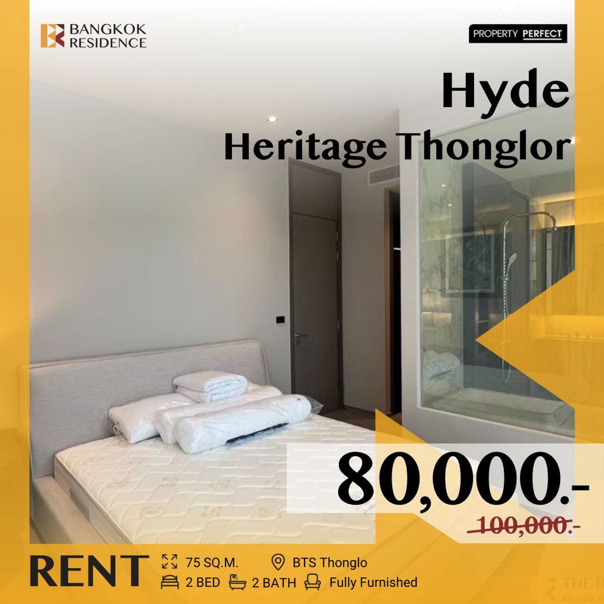 For RentCondoSukhumvit, Asoke, Thonglor :  Hyde Heritage Thonglor 🌟 𝐑𝐚𝐫𝐞 𝐔𝐧𝐢𝐭 𝐰𝐢𝐭𝐡 𝟐-𝐁𝐞𝐝𝐫𝐨𝐨𝐦 🛌🏻 Near BTS Thonglo 
