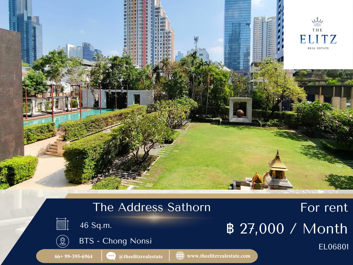 ให้เช่าคอนโดสาทร นราธิวาส : ✨ โอกาสพิเศษ!! The Address Sathorn ห้องพร้อมอยู่ ราคาสุดคุ้ม ทำเล CBD มีไม่มาบ่อย 💯