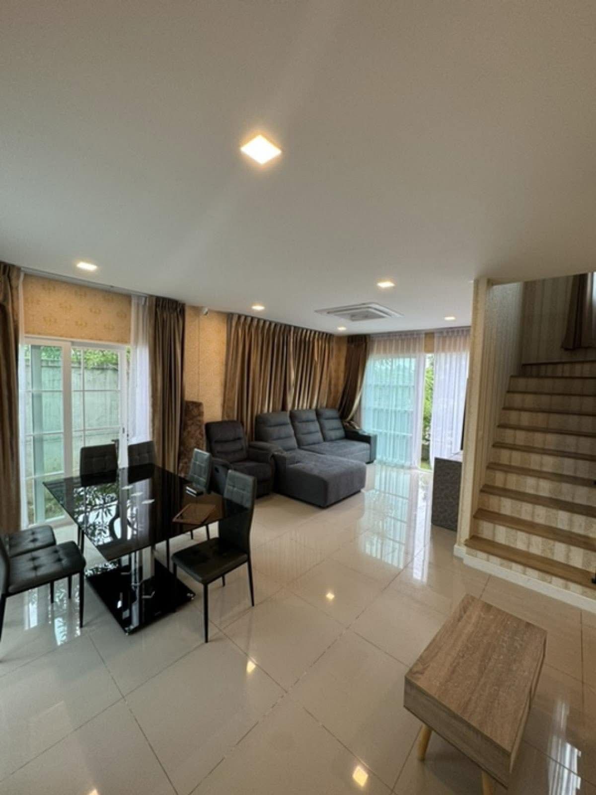 For RentHousePathum Thani,Rangsit, Thammasat : Single house for rent 📍 Prestige Future-Rangsit 📍 4 bedrooms, 3 bathrooms, fully furnished and equipped with appliances