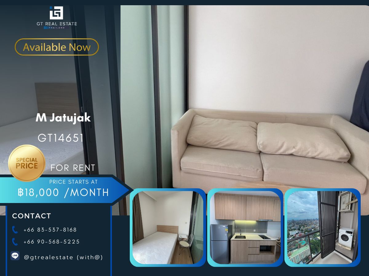 For RentCondoSapankwai,Jatujak : Condo M Jatujak is convenient to travel near the BTS Skytrain. There is a beautiful room shuttle, complete furniture !!