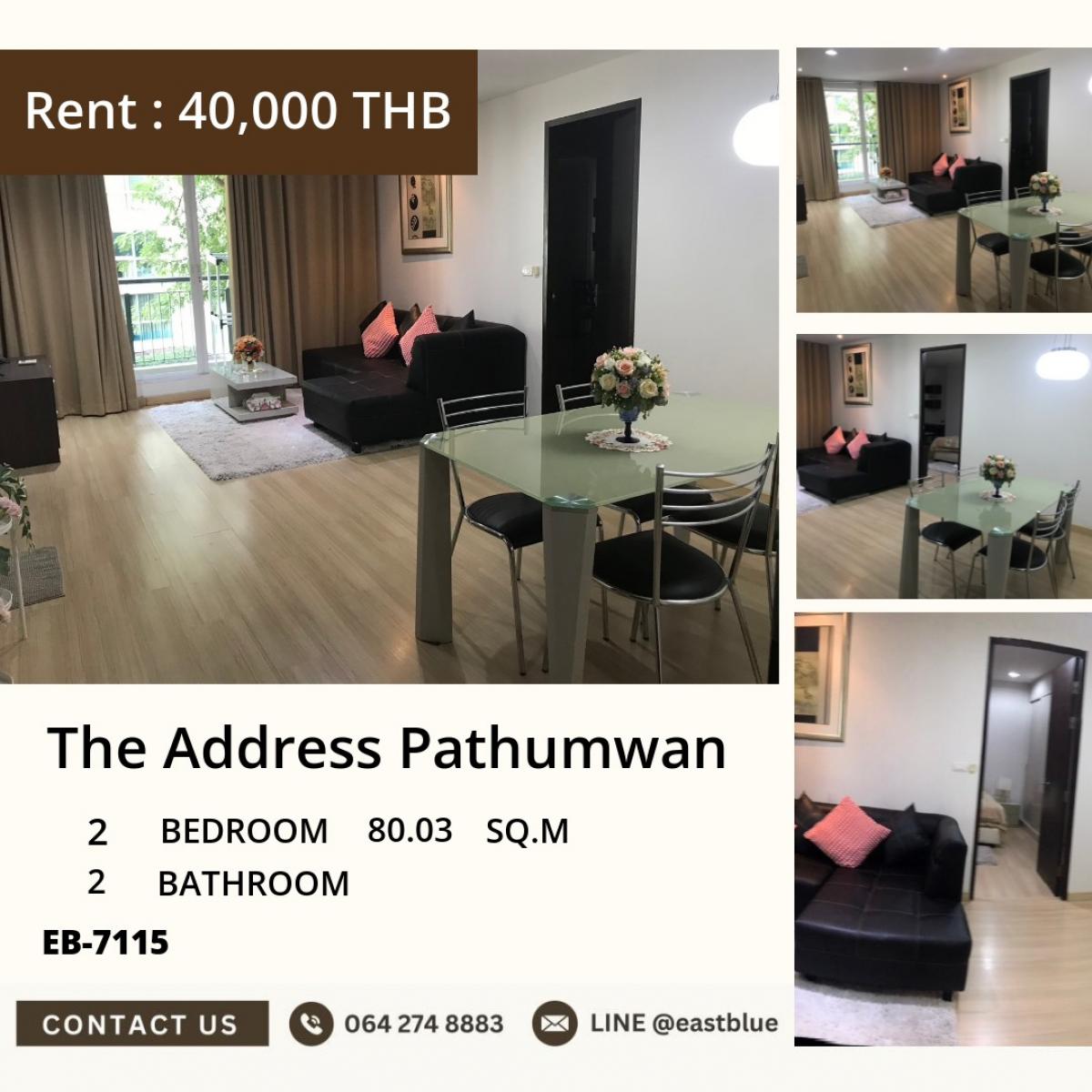 For RentCondoRatchathewi,Phayathai : Rent a condo The Address Pathumwan 2 bedrooms in the city center
near BTS Ratchathewi for only 40,000 baht/month!