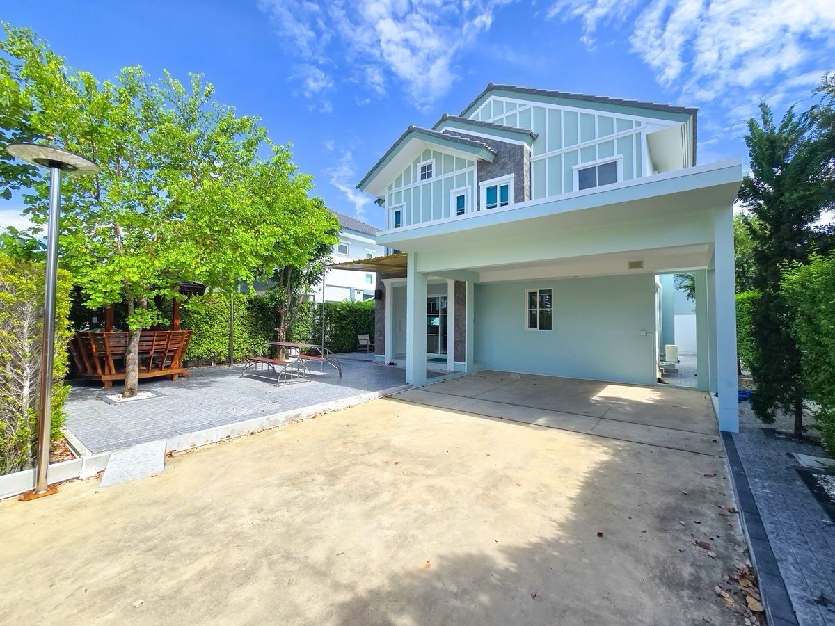 ให้เช่าบ้านบางนา แบริ่ง ลาซาล : 🏡 ให้เช่า บ้านเดี่ยว 2 ชั้น แต่งสวย สไตล์สแกนดิเนเวีย มบ.วิลลาจจิโอ 2 ศรีนครินทร์-บางนา บ้านพร้อมอยู่ เฟอร์ครบ ทำเลดี ส่วนกลางสวย สงบ ร่มรื่น เหมาะสำหรับอยู่อาศัยหรือพักผ่อน