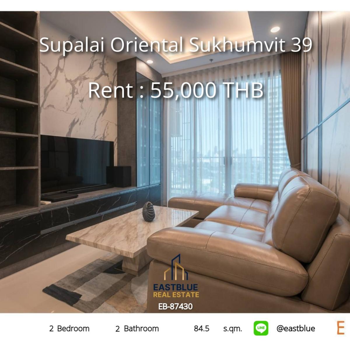 For RentCondoSukhumvit, Asoke, Thonglor : เช่าคอนโด Supalai Oriental Sukhumvit 39 
2 ห้องนอน ใกล้ BTS พร้อมสิ่งอำนวยความสะดวกครบครัน!