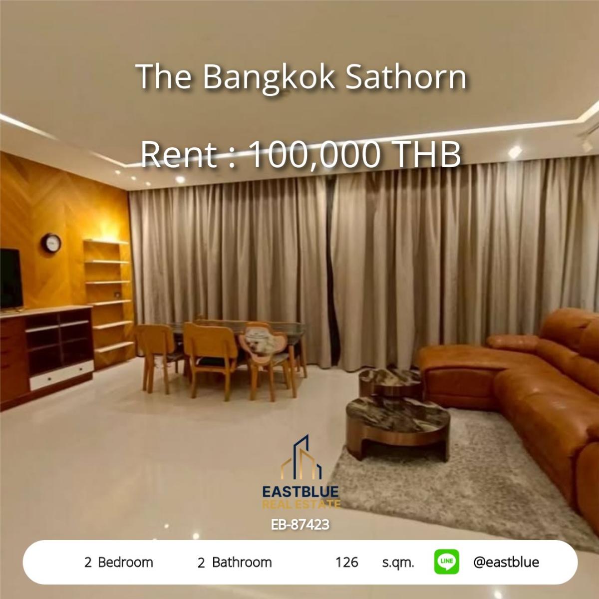 For RentCondoSathorn, Narathiwat : ชีวิตหรูกลางสาทร 2 ห้องนอน 126 ตร.ม. พร้อมสิ่งอำนวยความสะดวกครบครัน 
เช่าเพียง 100,000 บ./เดือน ใกล้ BTS MRT สะดวกทุกการเดินทาง!