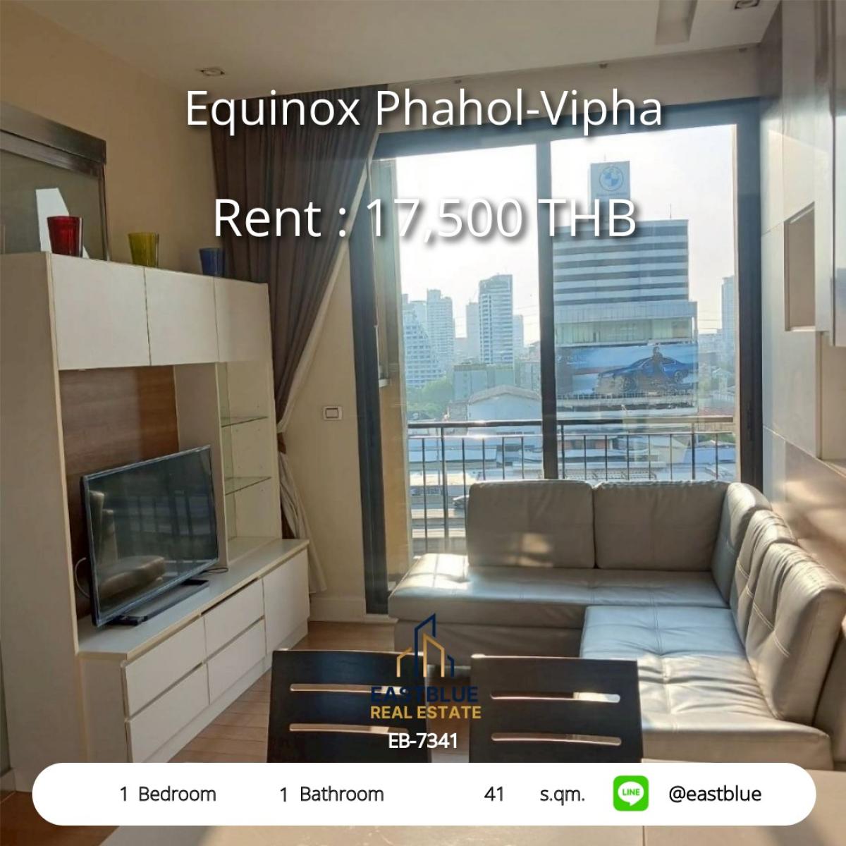 For RentCondoLadprao, Central Ladprao : เช่า Equinox Phahol-Vipha 1 นอน ใกล้ BTS หมอชิต 
วิวสวน สระว่ายน้ำ พร้อมฟิตเนส ราคา 17,500 บาท/เดือน!