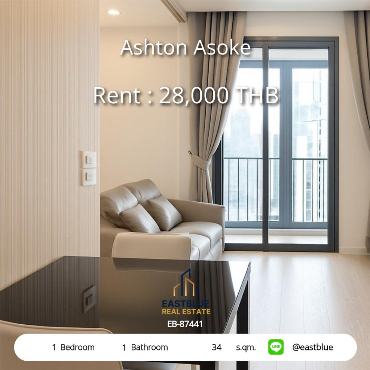 For RentCondoSukhumvit, Asoke, Thonglor : เช่าคอนโด Ashton Asoke 1นอน 1น้ำ ใจกลางสุขุมวิท 34 ตร.ม. 
ใกล้ BTS/MRT Terminal 21 ราคาเพียง 28,000 บาท/เดือน!