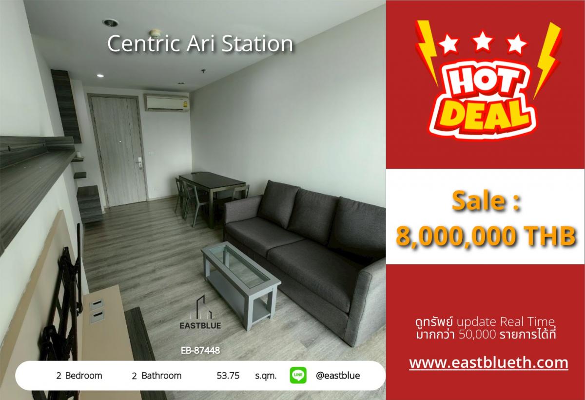 For SaleCondoAri,Anusaowaree : Condo in the heart of Ari, 2 bedrooms, special price 8 million!
Infinity-edge pool view, near BTS Ari, fully furnished!