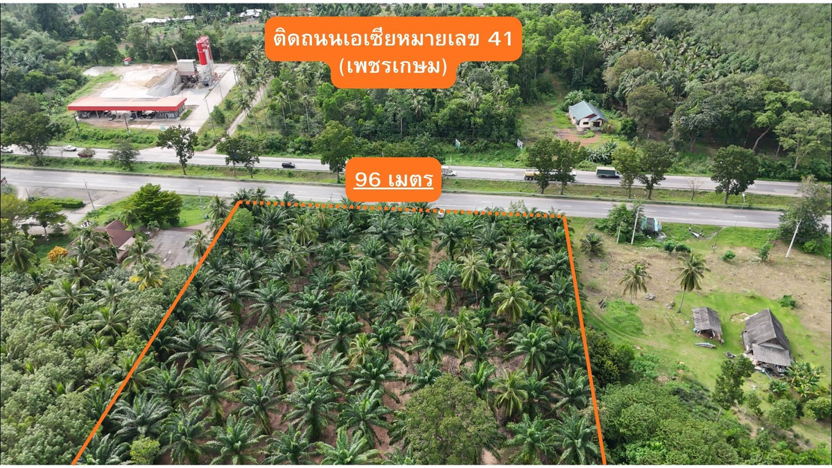 For SaleLandChumphon : Land for sale in Chumphon Next to Petchkasem Road 27-1-23.6 Rai