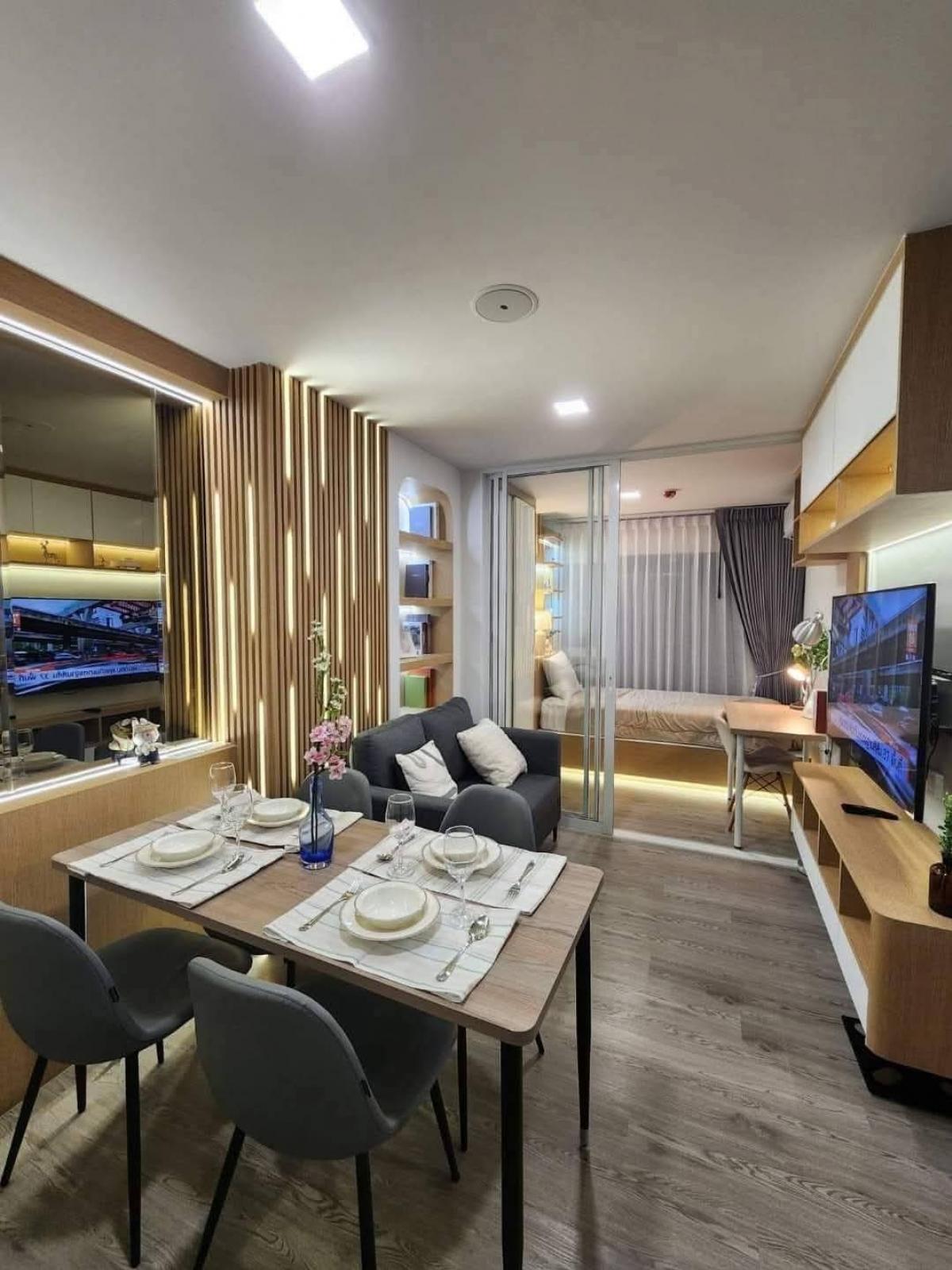 For SaleCondoPathum Thani,Rangsit, Thammasat : 💎 Selling Kave Island, 2 bedrooms (1 bed plus), 38 sq m., Building C, 6th floor, corner room, long pool view. Caribbean side