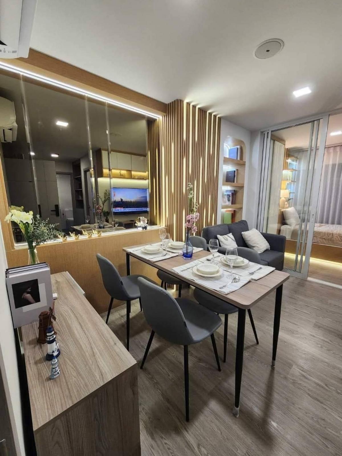For SaleCondoPathum Thani,Rangsit, Thammasat : 💎 Selling Kave Island, 2 bedrooms (1 bed plus), 38 sq m., Building C, 6th floor, corner room, long pool view. Caribbean side