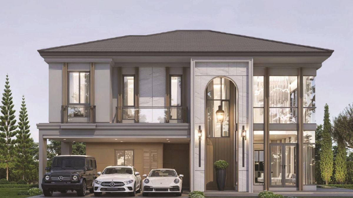 For SaleHousePattaya, Bangsaen, Chonburi : Sell ​​Luxury House at Pattaya 4Bedroom 5Bathroom 1Livvingroom 1Kitchen 3CARPARKING STARICE 9.5MB